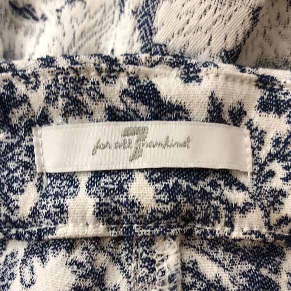 7 For All Mankind Lace Denim Pants Size 29 Blue White Skinny Stretch #e11 - Picture 10 of 11